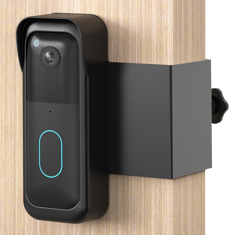 PEF Blink Video Doorbell Mount, Anti-Theft Door Mount for Blink Doorbell (Newest Model), No Drill Weatherproof Design Door Bell Kit for Home Rentals - Easy to Install & No Sensor Blocking (Black) - Image 1